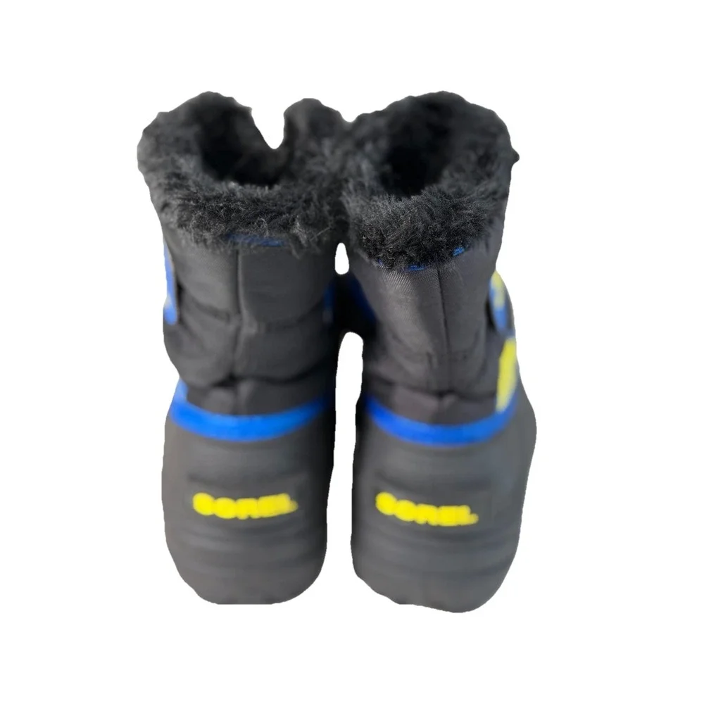 Sorel Snow‎ Commander Boots Black Blue Fleece Lined Winter Snow  Toddler Size 10